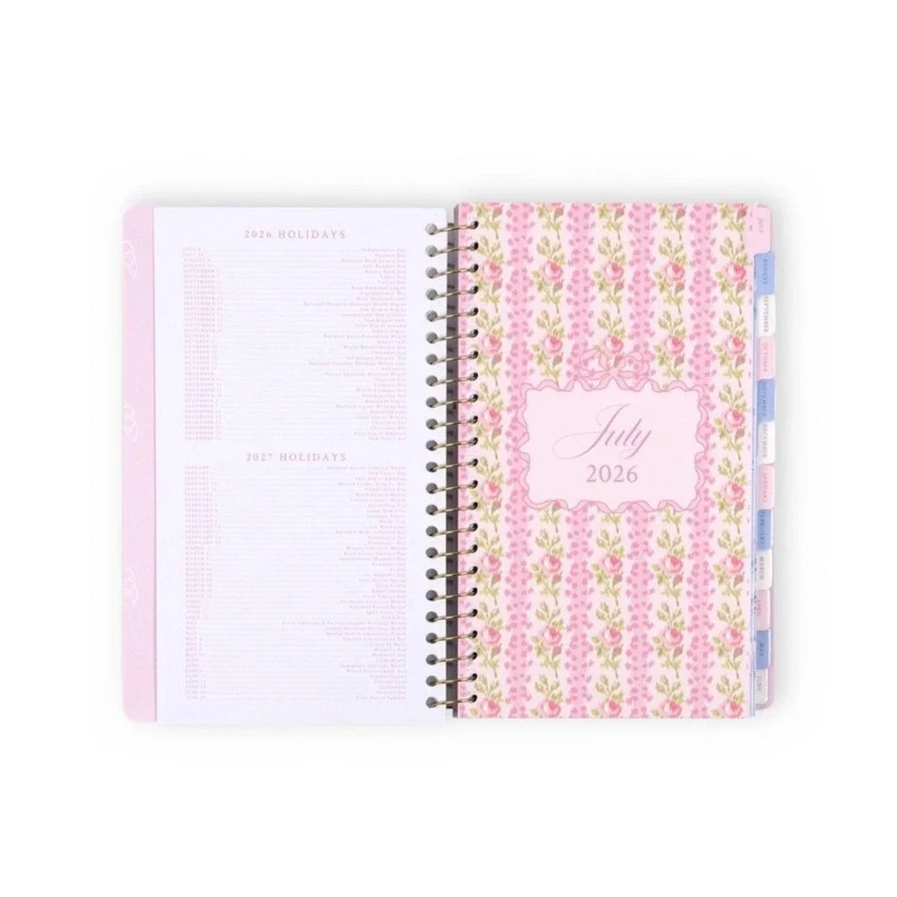 Love Shack Fancy Planner 2026 2027 Academic Student Blue Floral Rosettes New LSF